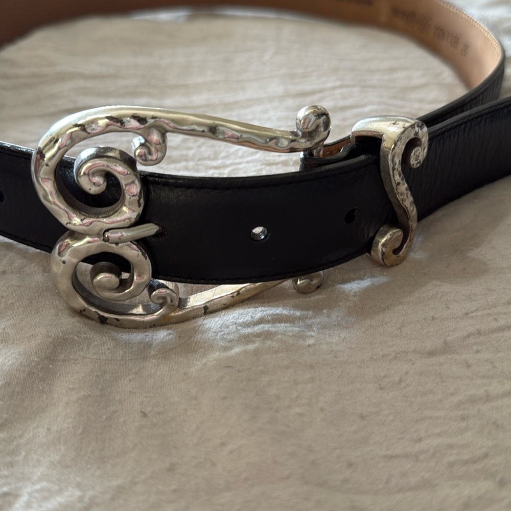 BRIGHTON BLACK LEATHER BELT